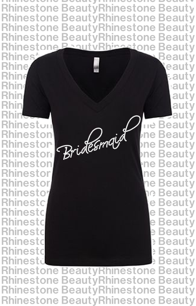 Rhinestone script Bridesmaid tshirt